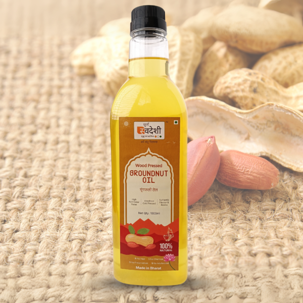 Wooden Cold Pressed Groundnut Oil 1 Liter