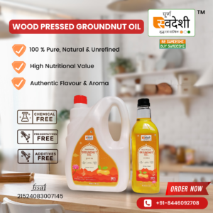 Wooden Cold Pressed Groundnut Oil 1 Liter | Peanut Oil | Lakdi Ghani | Pure, Unrefined & Chemical-Free Cooking Oil | Poorn Swadeshi - Image 4
